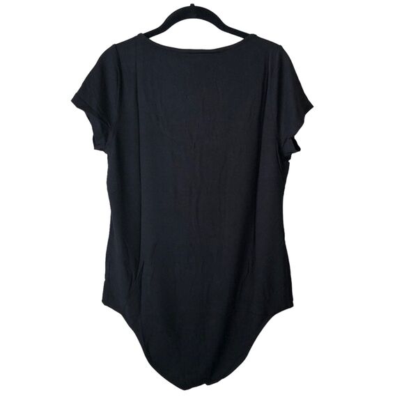 NEW The Nines by Hatch Maternity Bodysuit Black Scoop Neck Short Sleeve Top Sz L - Picture 3 of 8